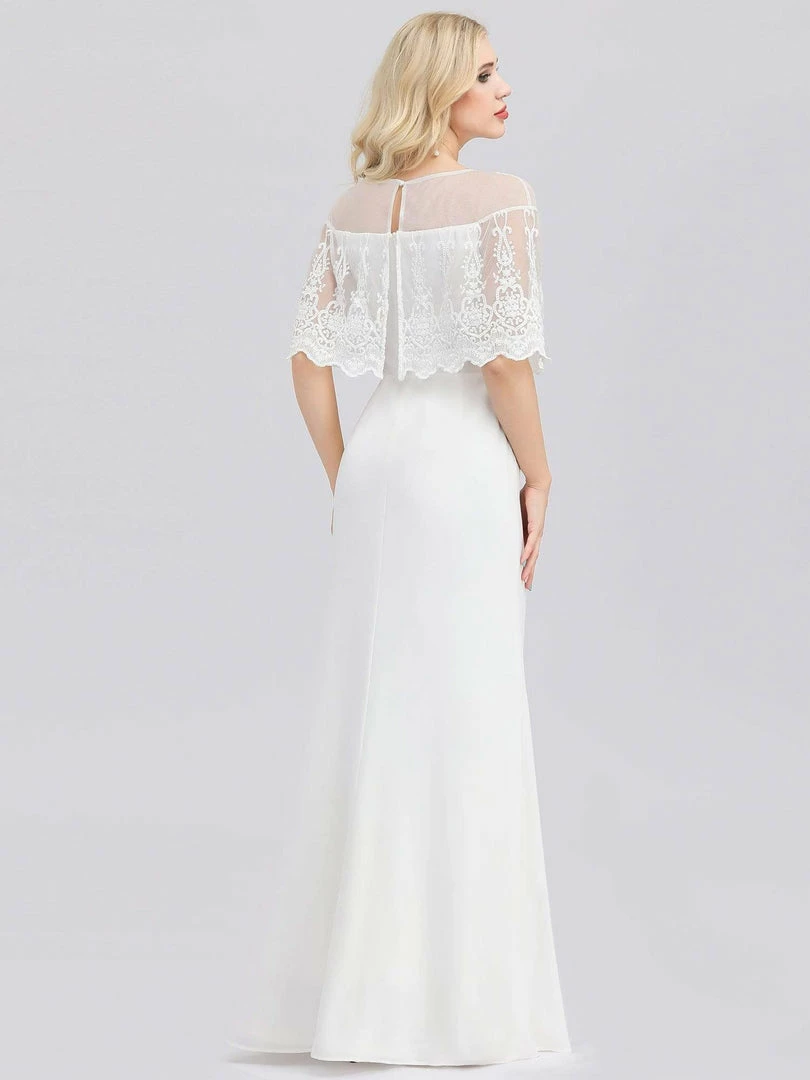 Ever-Pretty US Sweetheart Illusion Neckline Wedding Dress With Ruffle Sleeves SHOP BY OCCASION 6 Ever-Pretty US Sweetheart Illusion Neckline Wedding Dress With Ruffle Sleeves SHOP BY OCCASION