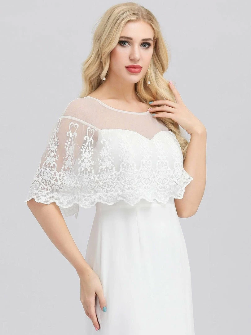 Ever-Pretty US Sweetheart Illusion Neckline Wedding Dress With Ruffle Sleeves SHOP BY OCCASION 5 Ever-Pretty US Sweetheart Illusion Neckline Wedding Dress With Ruffle Sleeves SHOP BY OCCASION