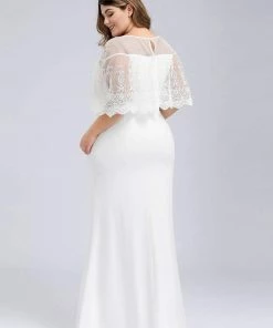 Ever-Pretty US Sweetheart Illusion Neckline Wedding Dress With Ruffle Sleeves SHOP BY OCCASION 15 Ever-Pretty US Sweetheart Illusion Neckline Wedding Dress With Ruffle Sleeves SHOP BY OCCASION