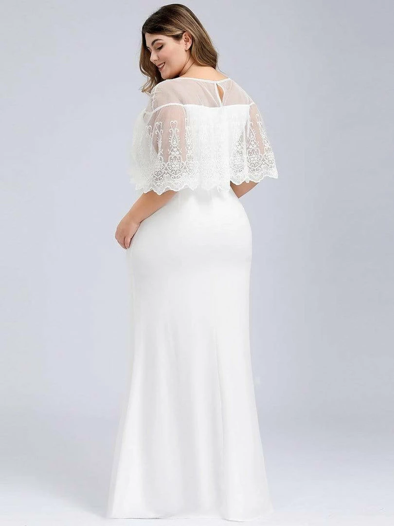 Ever-Pretty US Sweetheart Illusion Neckline Wedding Dress With Ruffle Sleeves SHOP BY OCCASION 8 Ever-Pretty US Sweetheart Illusion Neckline Wedding Dress With Ruffle Sleeves SHOP BY OCCASION