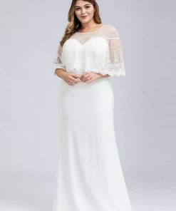 Ever-Pretty US Sweetheart Illusion Neckline Wedding Dress With Ruffle Sleeves SHOP BY OCCASION 14 Ever-Pretty US Sweetheart Illusion Neckline Wedding Dress With Ruffle Sleeves SHOP BY OCCASION