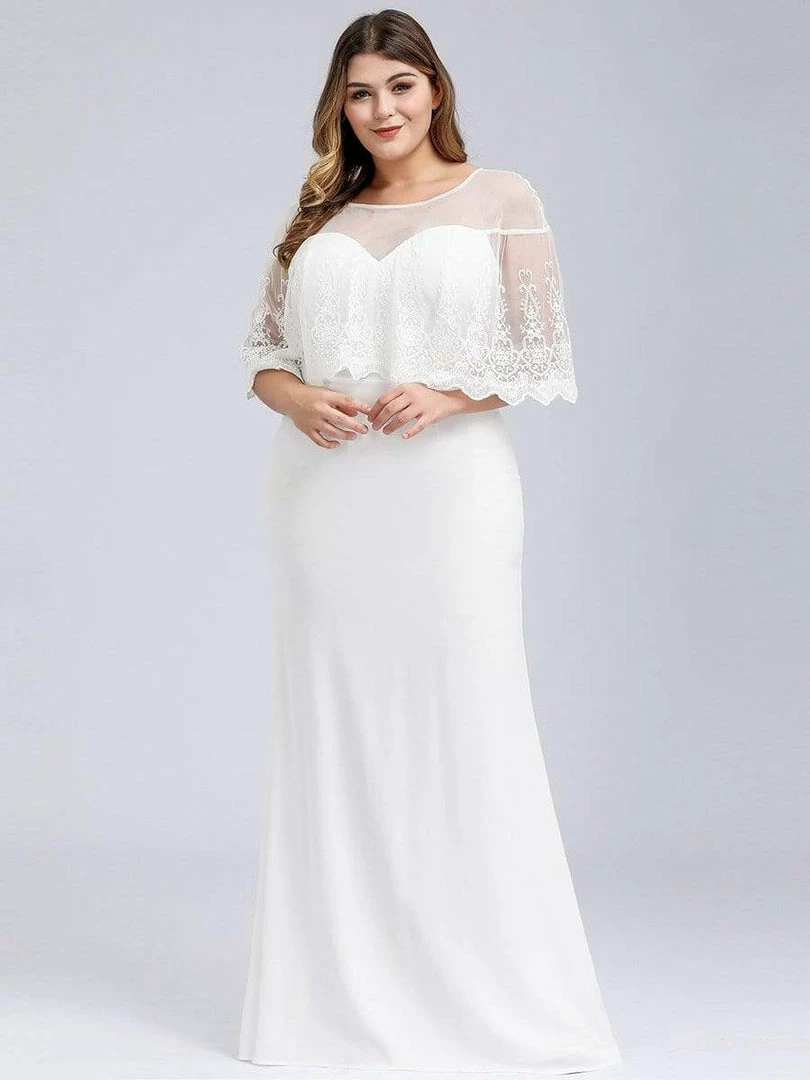 Ever-Pretty US Sweetheart Illusion Neckline Wedding Dress With Ruffle Sleeves SHOP BY OCCASION 7 Ever-Pretty US Sweetheart Illusion Neckline Wedding Dress With Ruffle Sleeves SHOP BY OCCASION