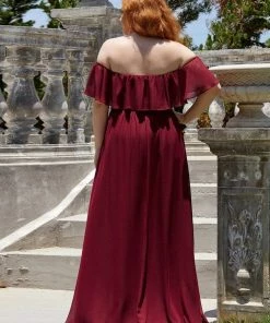 Ever-Pretty US Plus Size Sexy Side Split Long Chiffon Formal Dresses Summer Dresses 2022