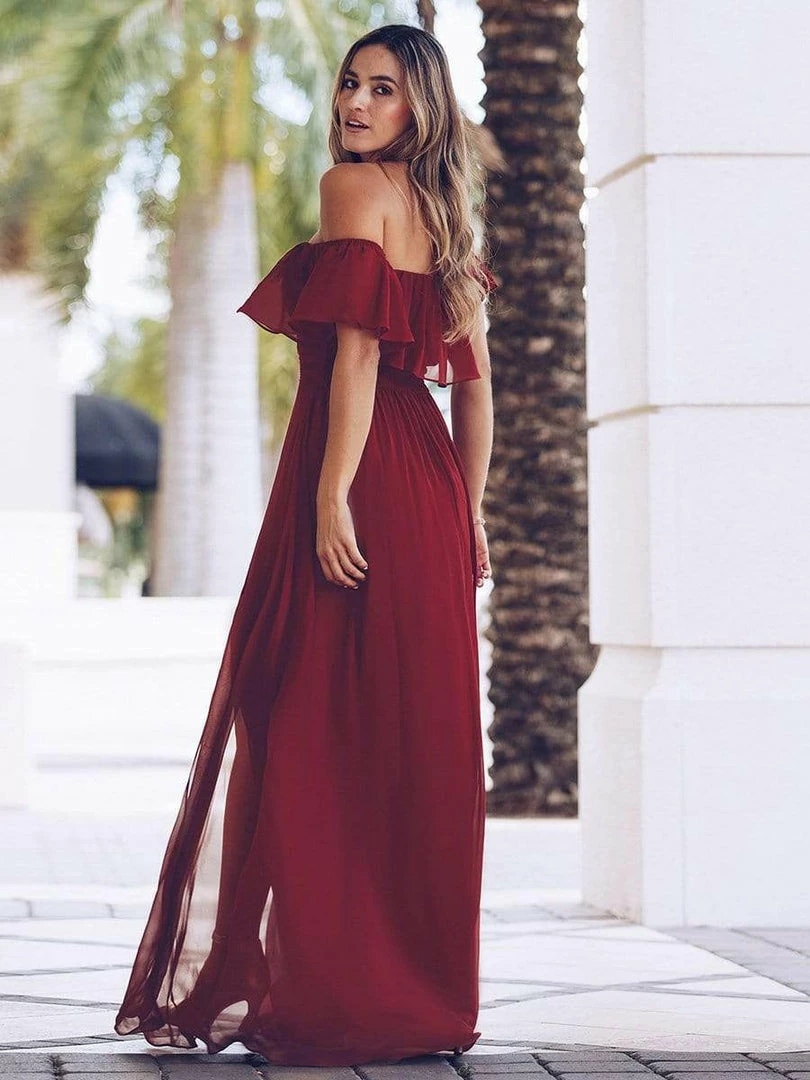 Ever-Pretty US Evening Dresses & Gowns Women's Off Shoulder Ruffle Thigh Split Bridesmaid Dresses 5 Ever-Pretty US Evening Dresses & Gowns Women's Off Shoulder Ruffle Thigh Split Bridesmaid Dresses