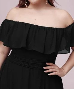 Ever-Pretty US Plus Size Sexy Side Split Long Chiffon Formal Dresses Summer Dresses 2022