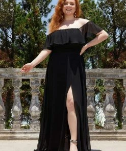 Ever-Pretty US Plus Size Sexy Side Split Long Chiffon Formal Dresses Summer Dresses 2022
