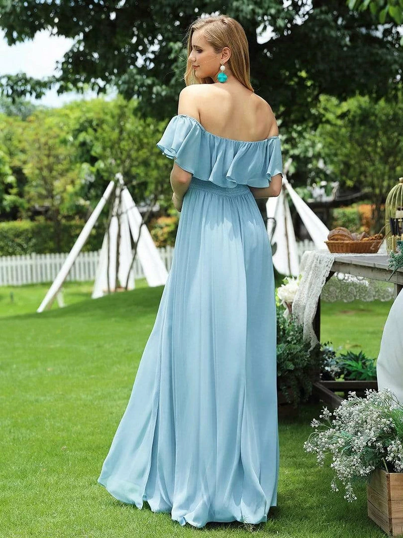 Ever-Pretty US Evening Dresses & Gowns Women's Off Shoulder Ruffle Thigh Split Bridesmaid Dresses 60 Ever-Pretty US Evening Dresses & Gowns Women's Off Shoulder Ruffle Thigh Split Bridesmaid Dresses