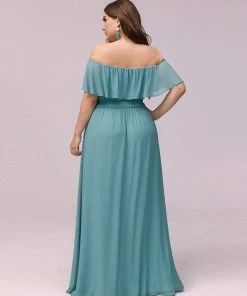 Ever-Pretty US Plus Size Sexy Side Split Long Chiffon Formal Dresses Summer Dresses 2022