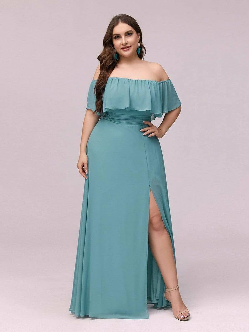 Ever-Pretty US Evening Dresses & Gowns Women's Off Shoulder Ruffle Thigh Split Bridesmaid Dresses 56 Ever-Pretty US Evening Dresses & Gowns Women's Off Shoulder Ruffle Thigh Split Bridesmaid Dresses