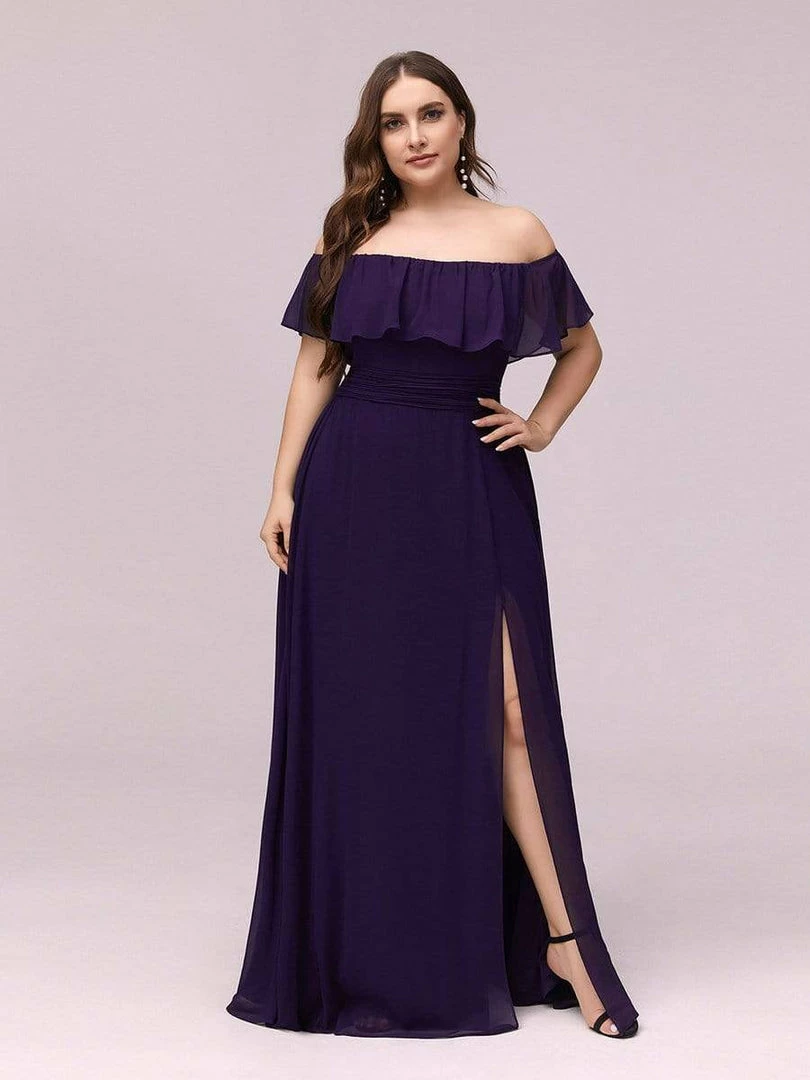 Ever-Pretty US Evening Dresses & Gowns Women's Off Shoulder Ruffle Thigh Split Bridesmaid Dresses 49 Ever-Pretty US Evening Dresses & Gowns Women's Off Shoulder Ruffle Thigh Split Bridesmaid Dresses