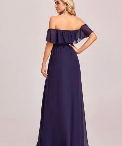 Ever-Pretty US Evening Dresses & Gowns Women's Off Shoulder Ruffle Thigh Split Bridesmaid Dresses 110 Ever-Pretty US Evening Dresses & Gowns Women's Off Shoulder Ruffle Thigh Split Bridesmaid Dresses