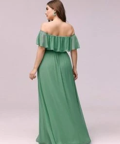 Ever-Pretty US Plus Size Sexy Side Split Long Chiffon Formal Dresses Summer Dresses 2022