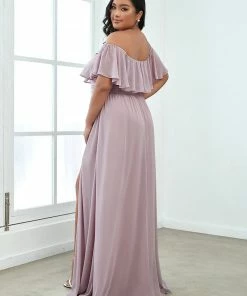 Ever-Pretty US Plus Size Sexy Side Split Long Chiffon Formal Dresses Summer Dresses 2022