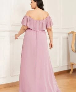 Ever-Pretty US Plus Size Sexy Side Split Long Chiffon Formal Dresses Summer Dresses 2022