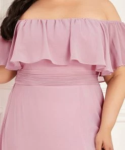 Ever-Pretty US Plus Size Sexy Side Split Long Chiffon Formal Dresses Summer Dresses 2022