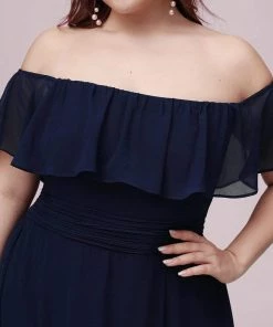 Ever-Pretty US Plus Size Sexy Side Split Long Chiffon Formal Dresses Summer Dresses 2022