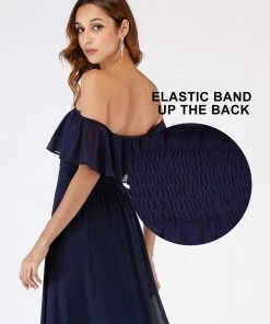 Ever-Pretty US Evening Dresses & Gowns Women's Off Shoulder Ruffle Thigh Split Bridesmaid Dresses 96 Ever-Pretty US Evening Dresses & Gowns Women's Off Shoulder Ruffle Thigh Split Bridesmaid Dresses