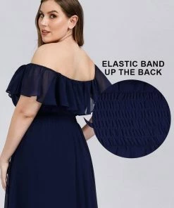 Ever-Pretty US Plus Size Sexy Side Split Long Chiffon Formal Dresses Summer Dresses 2022