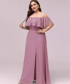 Ever-Pretty US Evening Dresses & Gowns Women's Off Shoulder Ruffle Thigh Split Bridesmaid Dresses 106 Ever-Pretty US Evening Dresses & Gowns Women's Off Shoulder Ruffle Thigh Split Bridesmaid Dresses