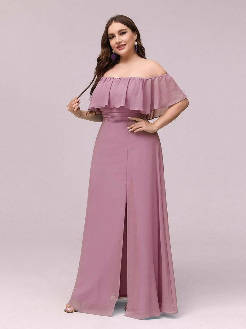Ever-Pretty US Evening Dresses & Gowns Women's Off Shoulder Ruffle Thigh Split Bridesmaid Dresses 41 Ever-Pretty US Evening Dresses & Gowns Women's Off Shoulder Ruffle Thigh Split Bridesmaid Dresses