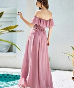 Ever-Pretty US Evening Dresses & Gowns Women's Off Shoulder Ruffle Thigh Split Bridesmaid Dresses 105 Ever-Pretty US Evening Dresses & Gowns Women's Off Shoulder Ruffle Thigh Split Bridesmaid Dresses