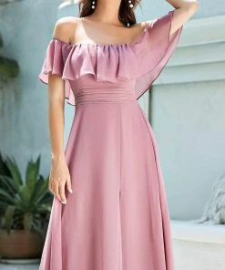 Ever-Pretty US Evening Dresses & Gowns Women's Off Shoulder Ruffle Thigh Split Bridesmaid Dresses 103 Ever-Pretty US Evening Dresses & Gowns Women's Off Shoulder Ruffle Thigh Split Bridesmaid Dresses