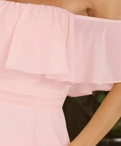 Ever-Pretty US Off The Shoulder Ruffle Bodice Long Flowy Chiffon Bridesmaid Dress