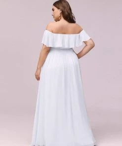 Ever-Pretty US Plus Size Sexy Side Split Long Chiffon Formal Dresses Summer Dresses 2022