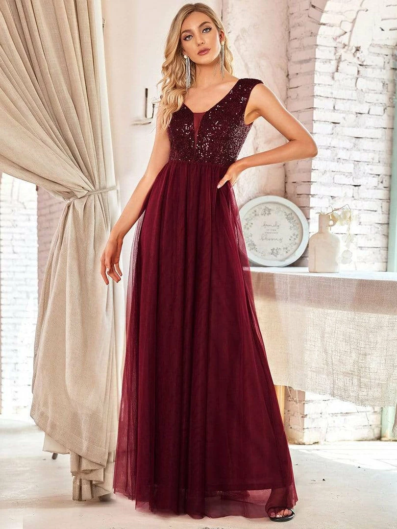 Ever-Pretty US Floor Length Deep V Neck Sequin Prom Dresses For Women SHOP BY OCCASION 1 Ever-Pretty US Floor Length Deep V Neck Sequin Prom Dresses For Women SHOP BY OCCASION