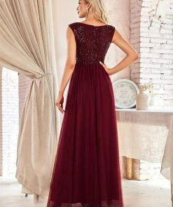 Ever-Pretty US Floor Length Deep V Neck Sequin Prom Dresses For Women SHOP BY OCCASION