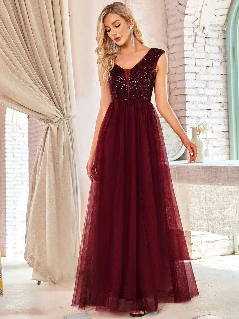 Ever-Pretty US Floor Length Deep V Neck Sequin Prom Dresses For Women SHOP BY OCCASION 3 Ever-Pretty US Floor Length Deep V Neck Sequin Prom Dresses For Women SHOP BY OCCASION