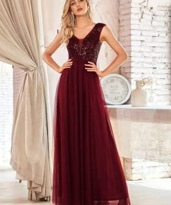 Ever-Pretty US Floor Length Deep V Neck Sequin Prom Dresses For Women SHOP BY OCCASION 34 Ever-Pretty US Floor Length Deep V Neck Sequin Prom Dresses For Women SHOP BY OCCASION