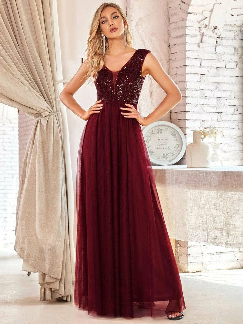 Ever-Pretty US Floor Length Deep V Neck Sequin Prom Dresses For Women SHOP BY OCCASION 4 Ever-Pretty US Floor Length Deep V Neck Sequin Prom Dresses For Women SHOP BY OCCASION