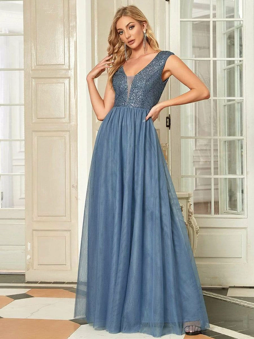 Ever-Pretty US Floor Length Deep V Neck Sequin Prom Dresses For Women SHOP BY OCCASION 26 Ever-Pretty US Floor Length Deep V Neck Sequin Prom Dresses For Women SHOP BY OCCASION