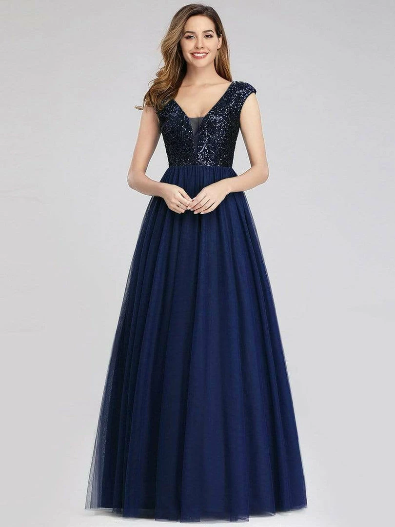 Ever-Pretty US Floor Length Deep V Neck Sequin Prom Dresses For Women SHOP BY OCCASION 15 Ever-Pretty US Floor Length Deep V Neck Sequin Prom Dresses For Women SHOP BY OCCASION