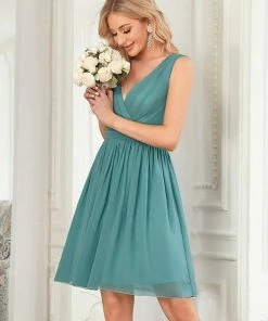 Ever-Pretty US Cocktail Dresses Women Sleeveless V Neck Short Bridesmaid Dress
