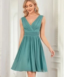 Ever-Pretty US Cocktail Dresses Women Sleeveless V Neck Short Bridesmaid Dress