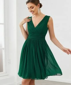 Ever-Pretty US Cocktail Dresses Women Sleeveless V Neck Short Bridesmaid Dress