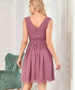 Ever-Pretty US Cocktail Dresses Women Sleeveless V Neck Short Bridesmaid Dress