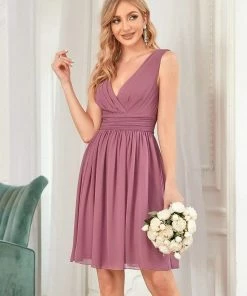 Ever-Pretty US Cocktail Dresses Women Sleeveless V Neck Short Bridesmaid Dress