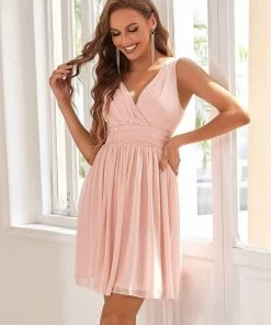 Ever-Pretty US Cocktail Dresses Women Sleeveless V Neck Short Bridesmaid Dress