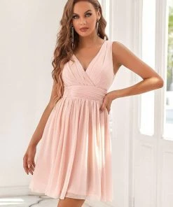 Ever-Pretty US Cocktail Dresses Women Sleeveless V Neck Short Bridesmaid Dress