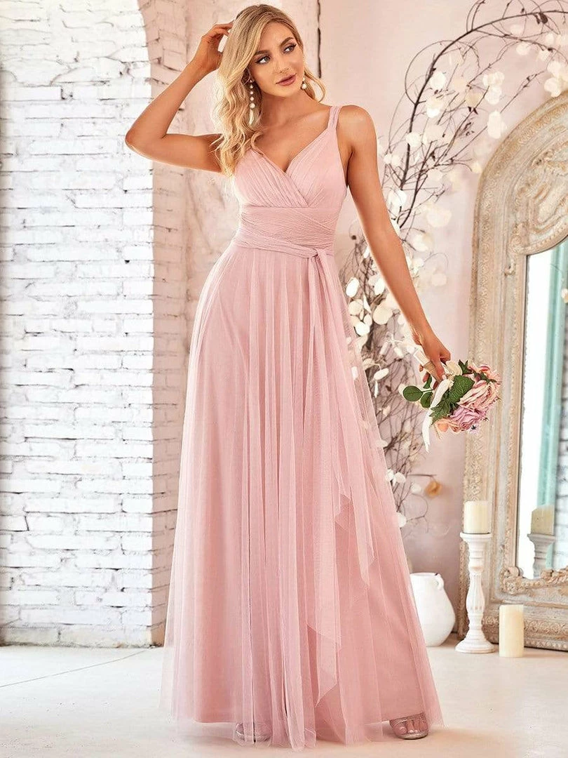 Ever-Pretty US Floor Length Double V Neck Tulle Bridesmaid Dresses 15 Ever-Pretty US Floor Length Double V Neck Tulle Bridesmaid Dresses