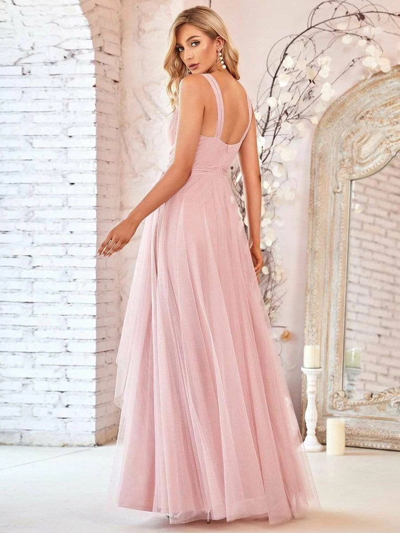 Ever-Pretty US Floor Length Double V Neck Tulle Bridesmaid Dresses 16 Ever-Pretty US Floor Length Double V Neck Tulle Bridesmaid Dresses