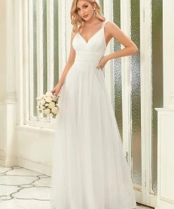 Ever-Pretty US Floor Length Double V Neck Tulle Bridesmaid Dresses 99 Ever-Pretty US Floor Length Double V Neck Tulle Bridesmaid Dresses