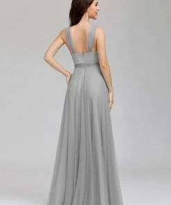 Ever-Pretty US Floor Length Double V Neck Tulle Bridesmaid Dresses 87 Ever-Pretty US Floor Length Double V Neck Tulle Bridesmaid Dresses