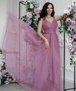 Ever-Pretty US Floor Length Double V Neck Tulle Bridesmaid Dresses 58 Ever-Pretty US Floor Length Double V Neck Tulle Bridesmaid Dresses