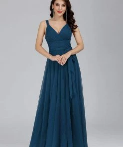 Ever-Pretty US Floor Length Double V Neck Tulle Bridesmaid Dresses 76 Ever-Pretty US Floor Length Double V Neck Tulle Bridesmaid Dresses