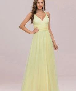 Ever-Pretty US Floor Length Double V Neck Tulle Bridesmaid Dresses 93 Ever-Pretty US Floor Length Double V Neck Tulle Bridesmaid Dresses