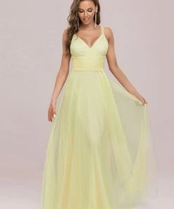 Ever-Pretty US Floor Length Double V Neck Tulle Bridesmaid Dresses 95 Ever-Pretty US Floor Length Double V Neck Tulle Bridesmaid Dresses